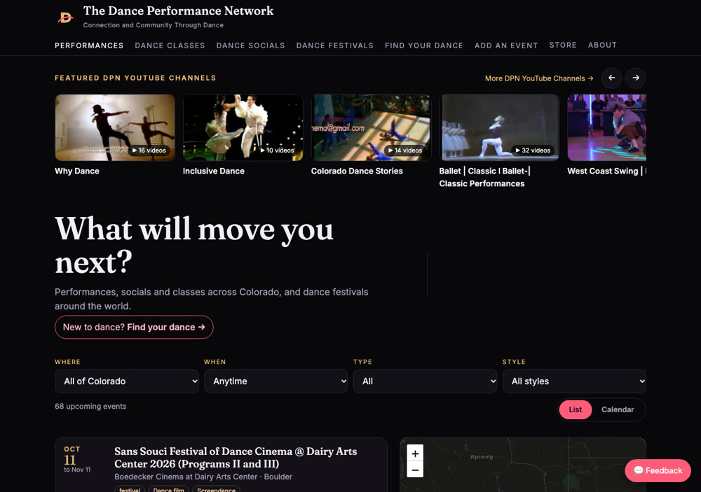 The Dance Performance Network home page